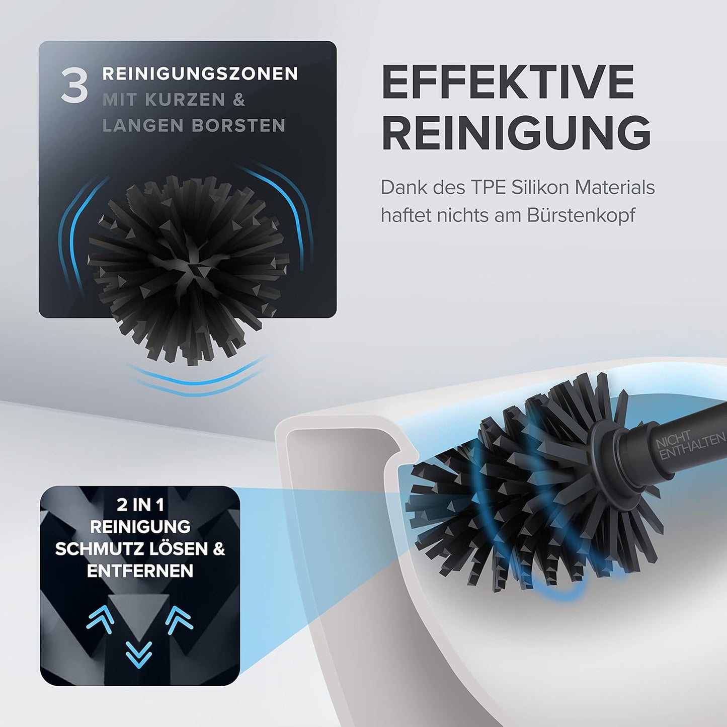 Ersatzbürstenkopf-Set für Toilettenbürste (3 Stück)