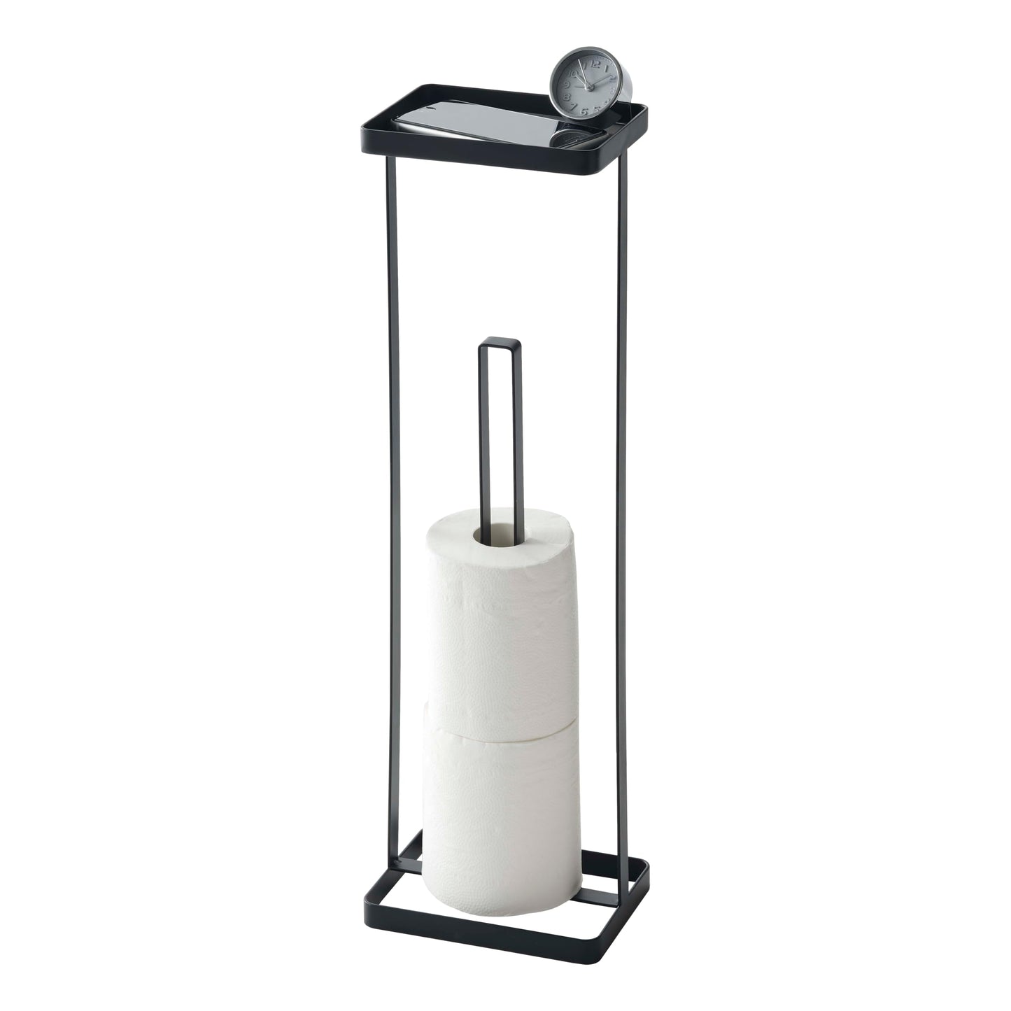 Toilettenpapierhalter mit Ablage TOWER, Schwarz