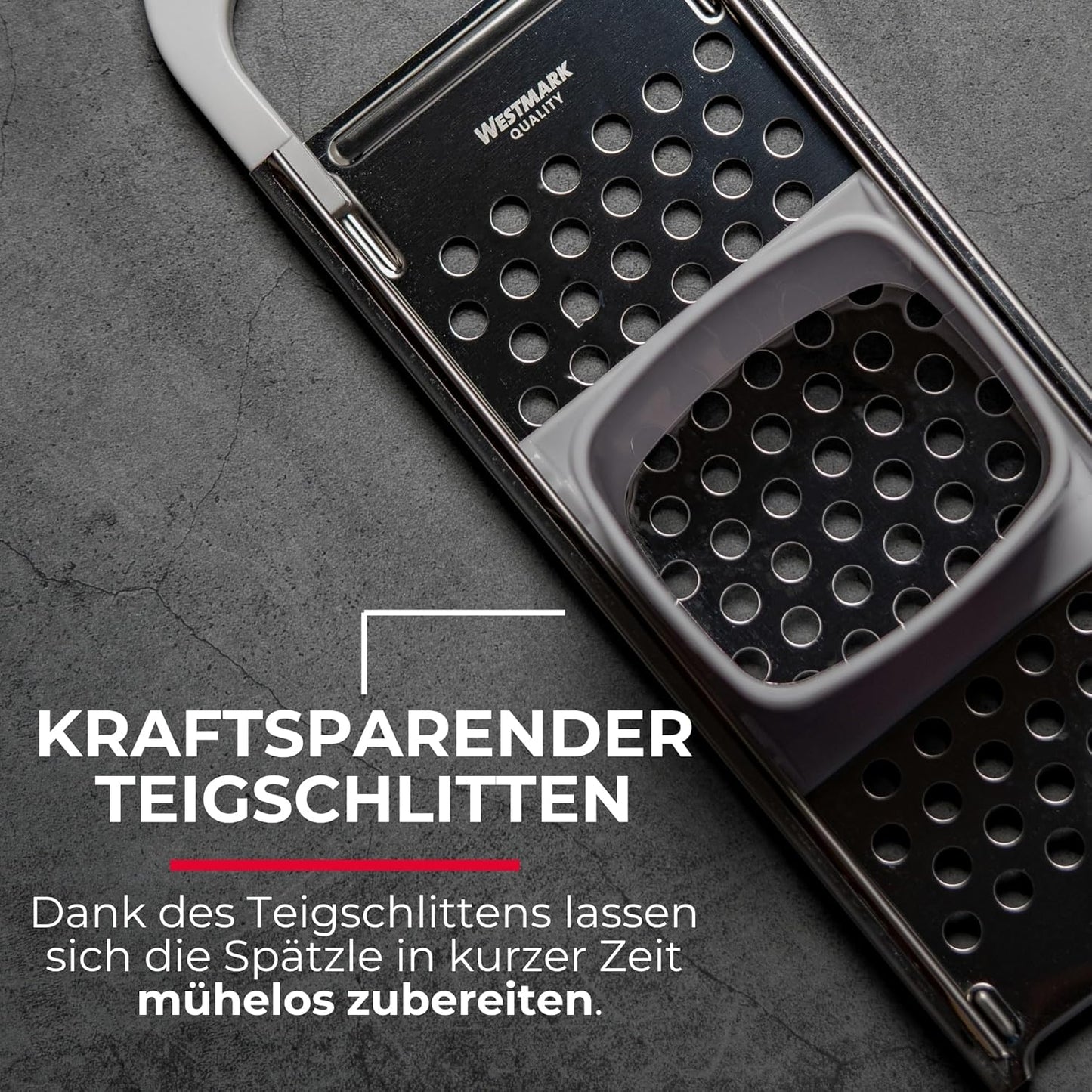 Spätzlehobel mit Teigschlitten, Knöpfle