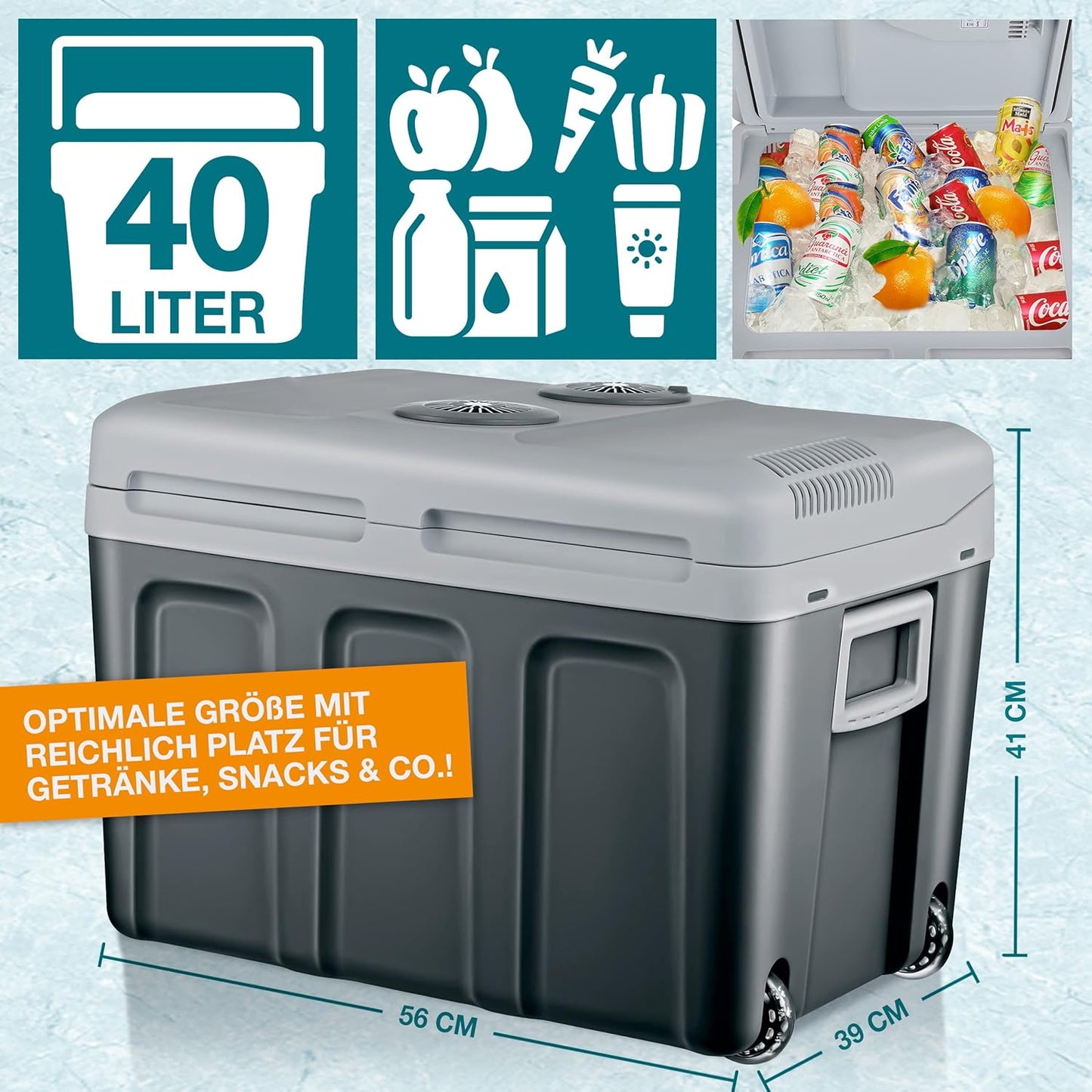 Kühlbox mit Kühl- und Heizfunktion, Grau