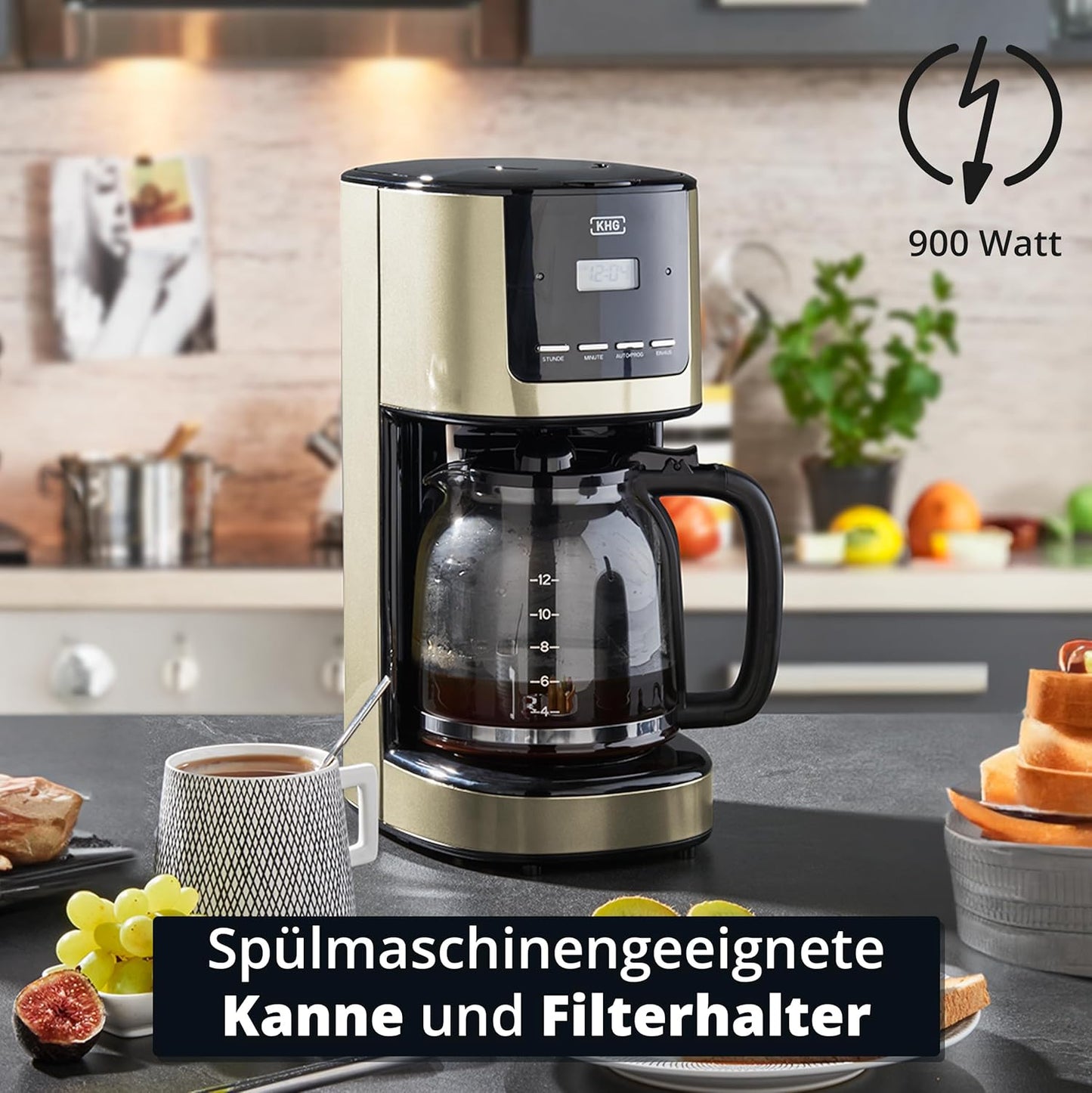 Kaffeemaschine KA-184 mit Timer-Funktion, Creme