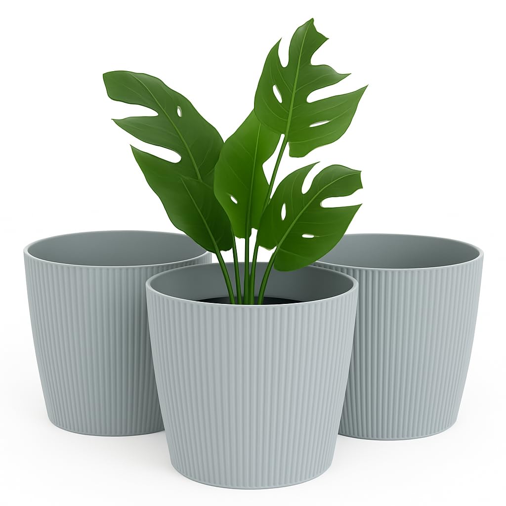 Blumentopf Set, Ø 18 cm (7.08 inch) Hellgrau