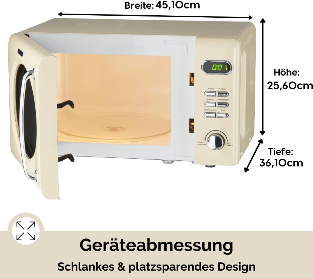 Retro Mikrowelle WMW720, Creme