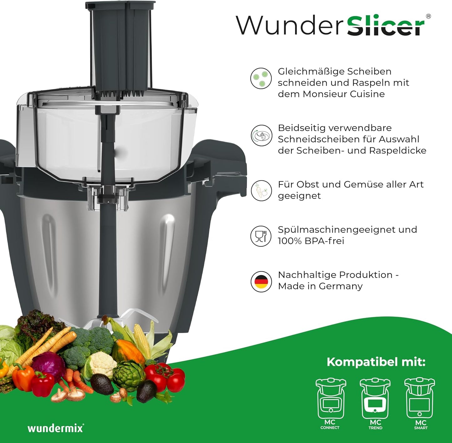 WunderSlicer - Aufsatz für Monsieur Cuisine, Monsieur Cuisine|Anthrazitgrau Transparent