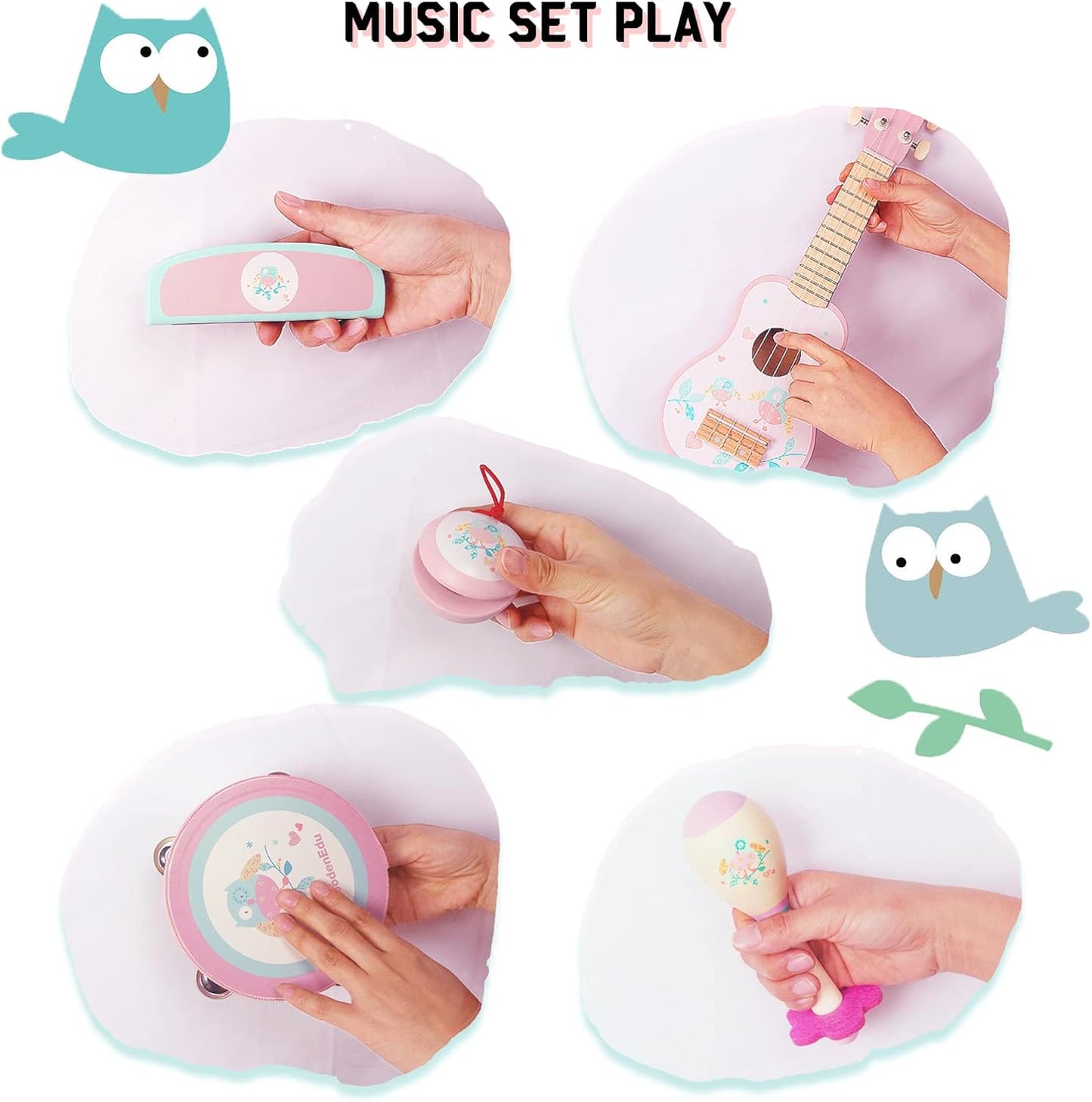 Musikinstrumente-Set für Kinder, Rosa