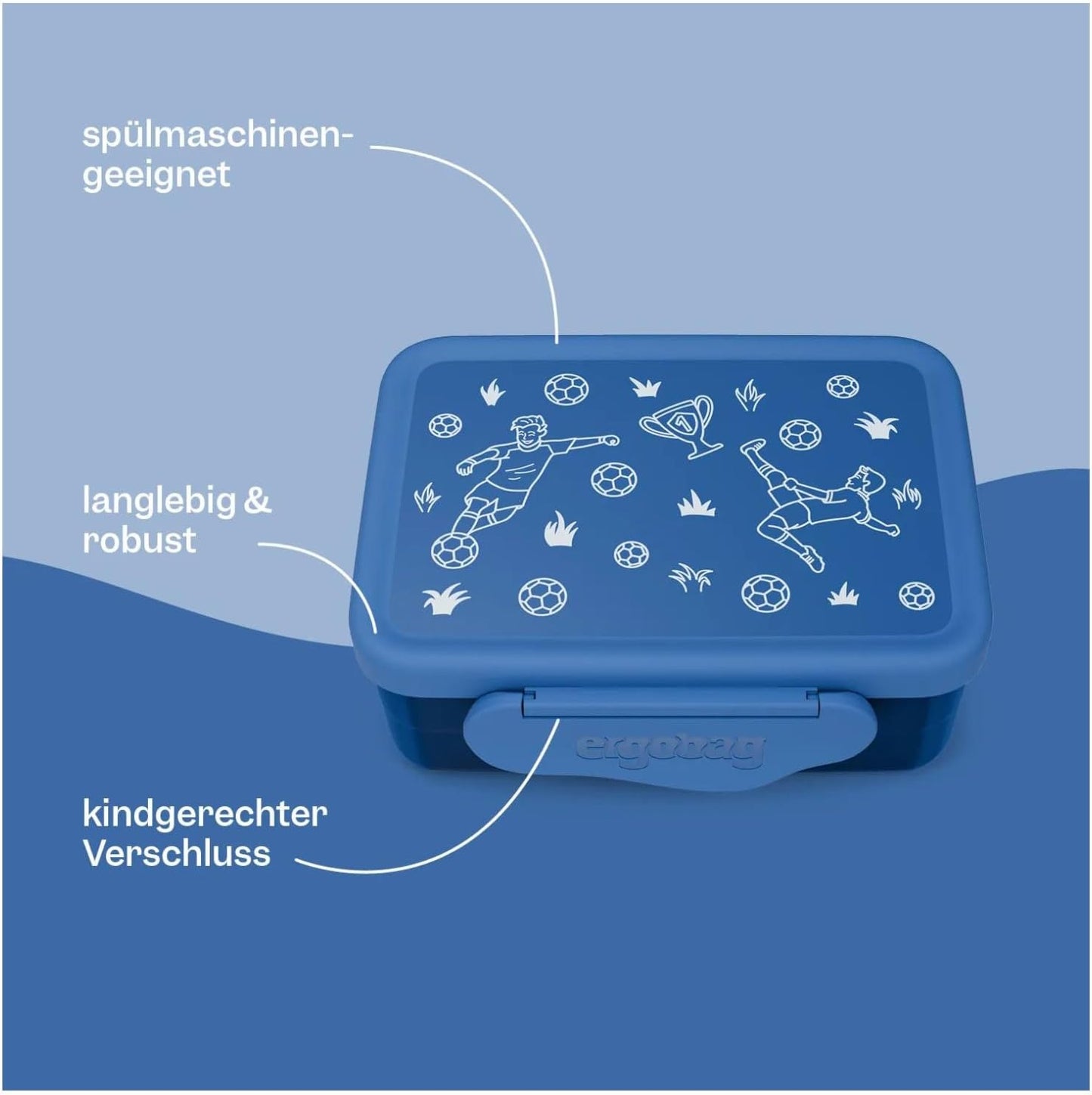 Brotdose mit Trennfach, BPA-frei, spülmaschinenfest, Drache - Rot One Size