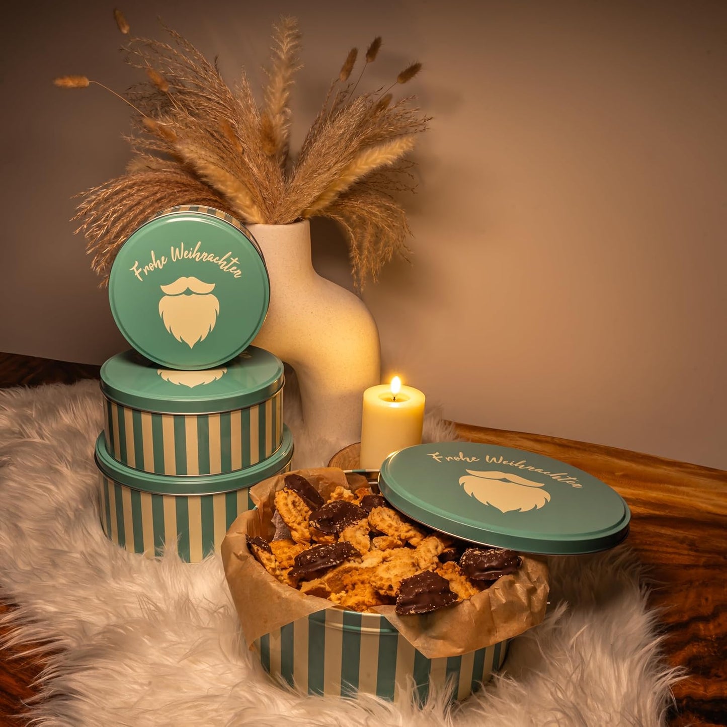 4er-Set Keksdosen für Weihnachten, Frohe Weihnachten
