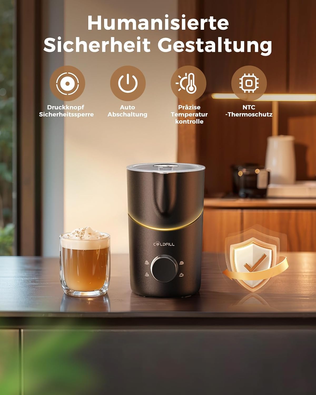 8-in-1 Haokoo Milchaufschäumer TF102H, Schwarz02