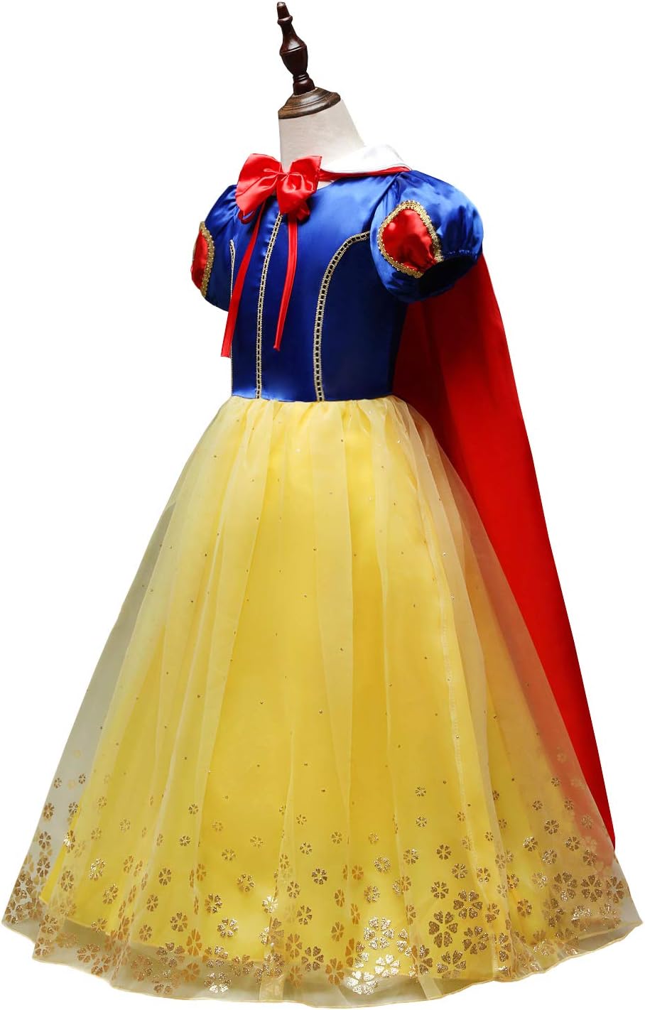 Prinzessinnenkleid Schneewittchen mit Umhang, Stil C (mit Umhang und Zubehör) 8-9 Jahre