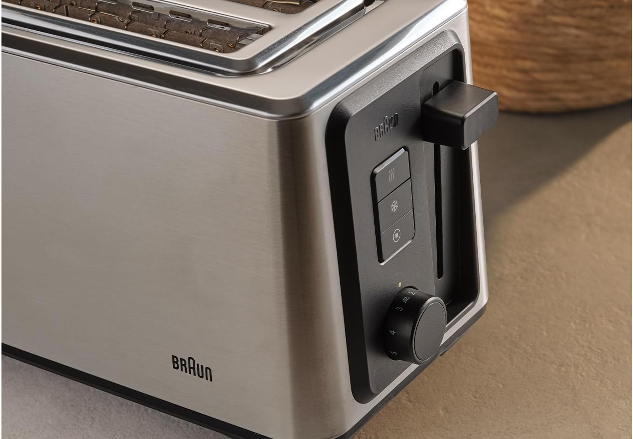 Langschlitz-Toaster mit Brötchenaufsatz, 8 Stufen, 1470 W, 2 Schlitze