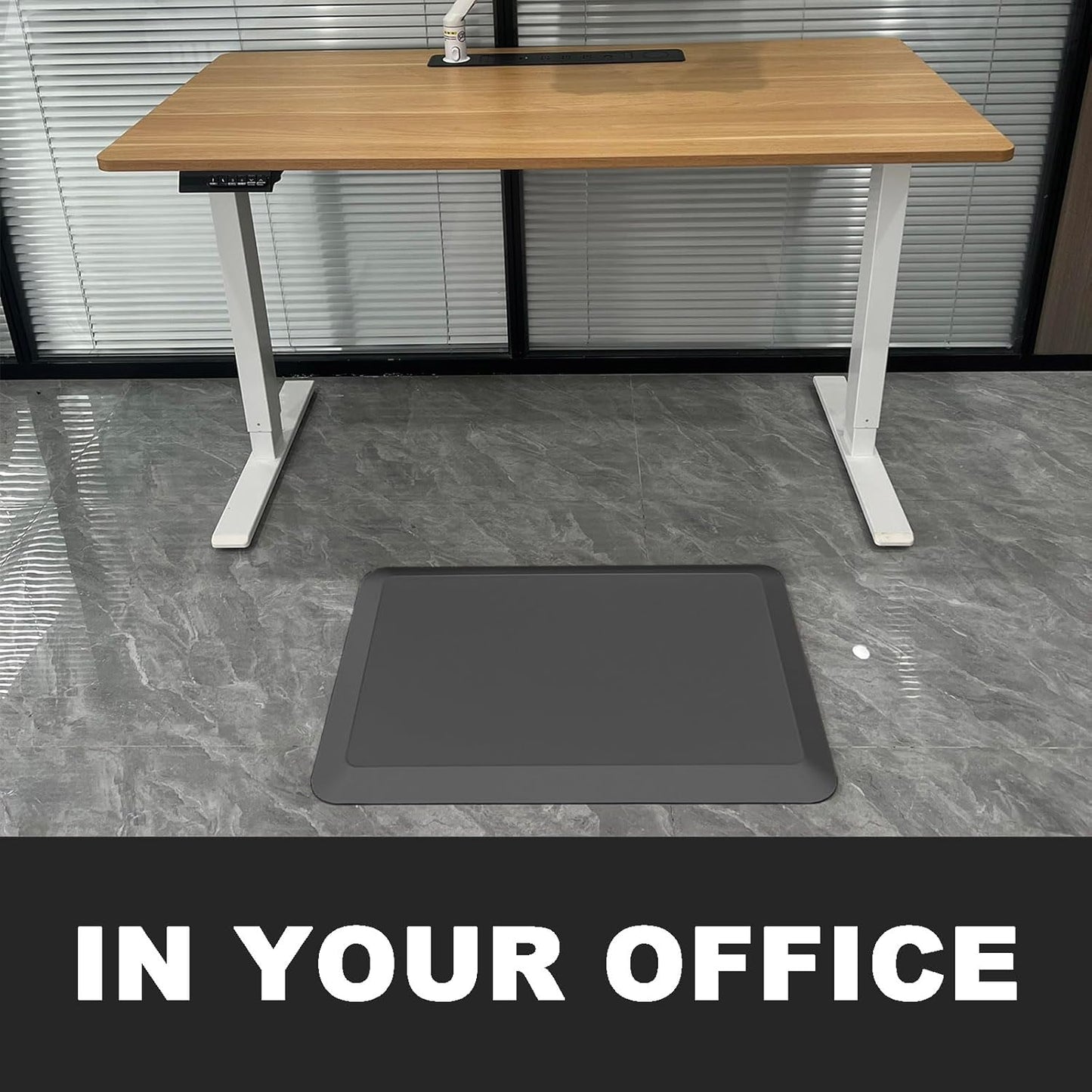Ergonomische Anti-Ermüdungsmatte 75 x 50 cm, Schwarz 75L x 50B x 2.5D cm