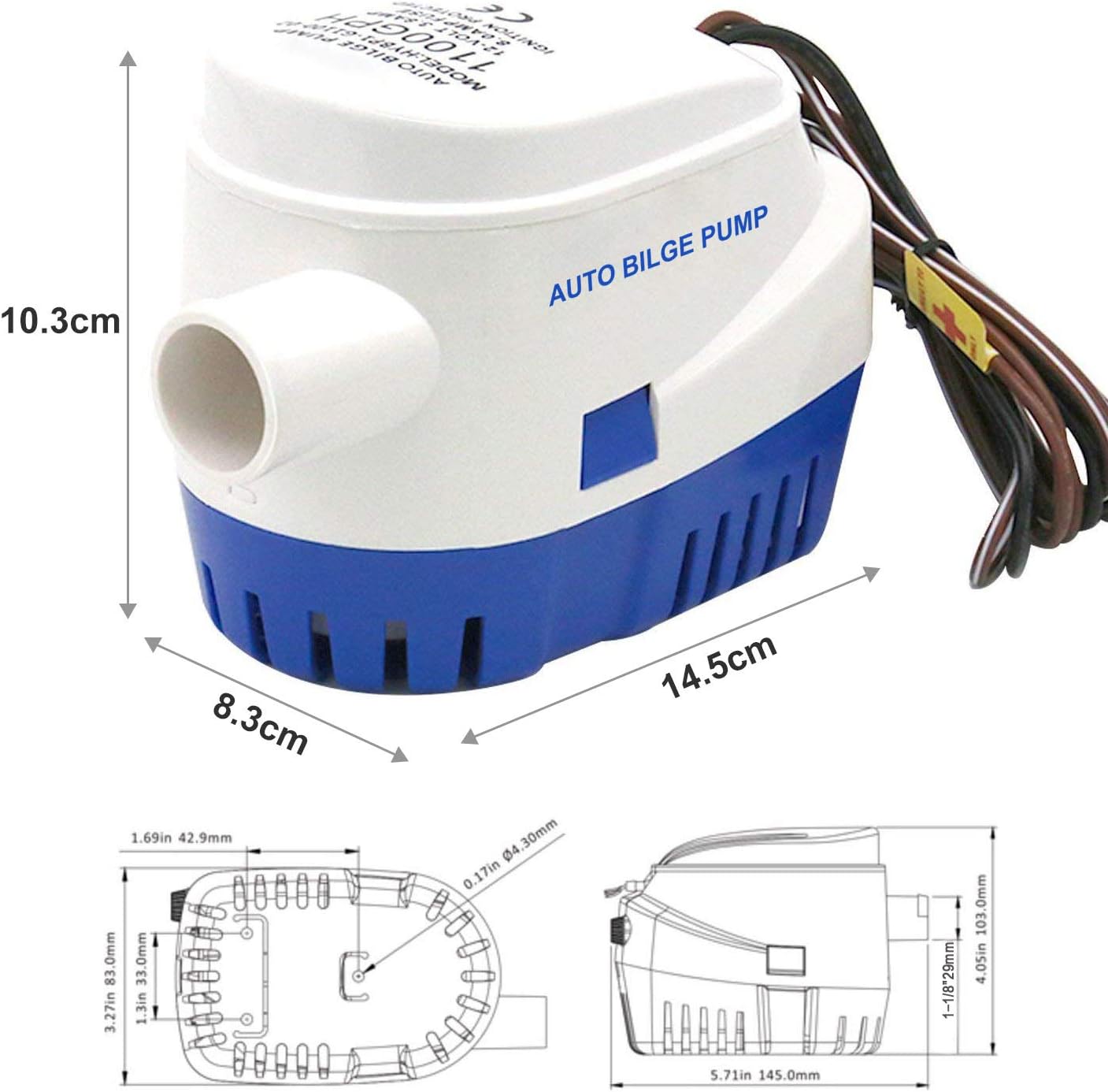 Automatische Bilgepumpe, Blau