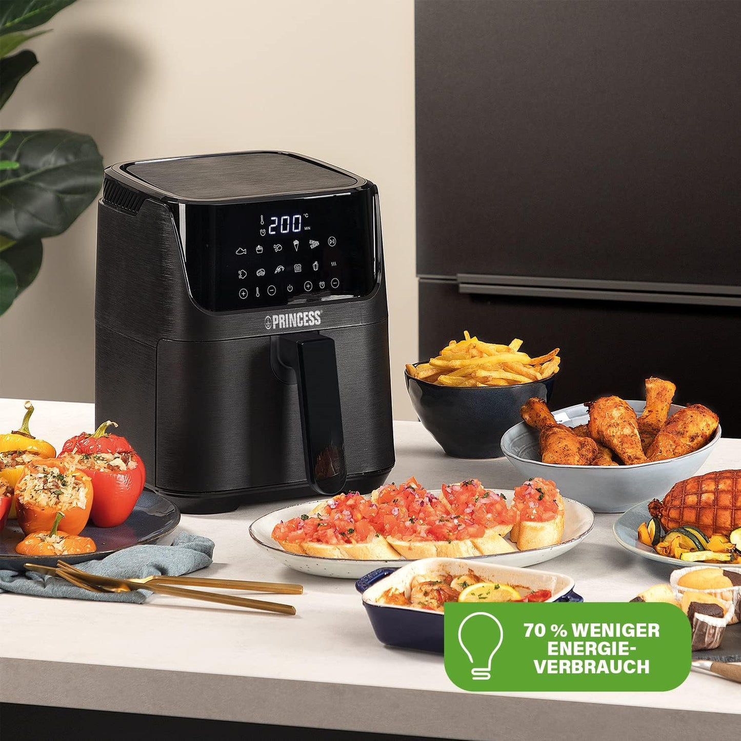 Airfryer 182031, 3.5L, Schwarz, Heissluftfritteuse mit Rezeptheft