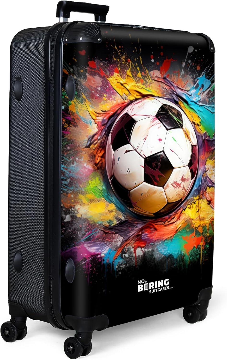 Grosser Hartschalenkoffer mit Rollen (XL), Fussball Grösse XL