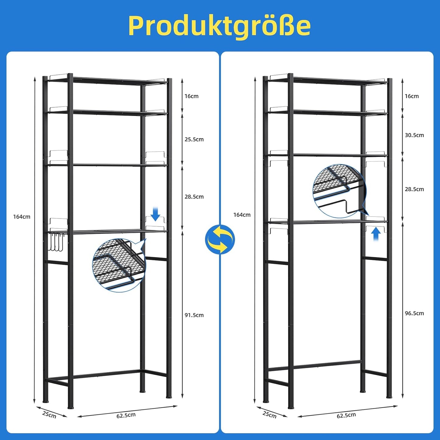 Waschmaschinenregal Überbauschrank 4 Ebenen