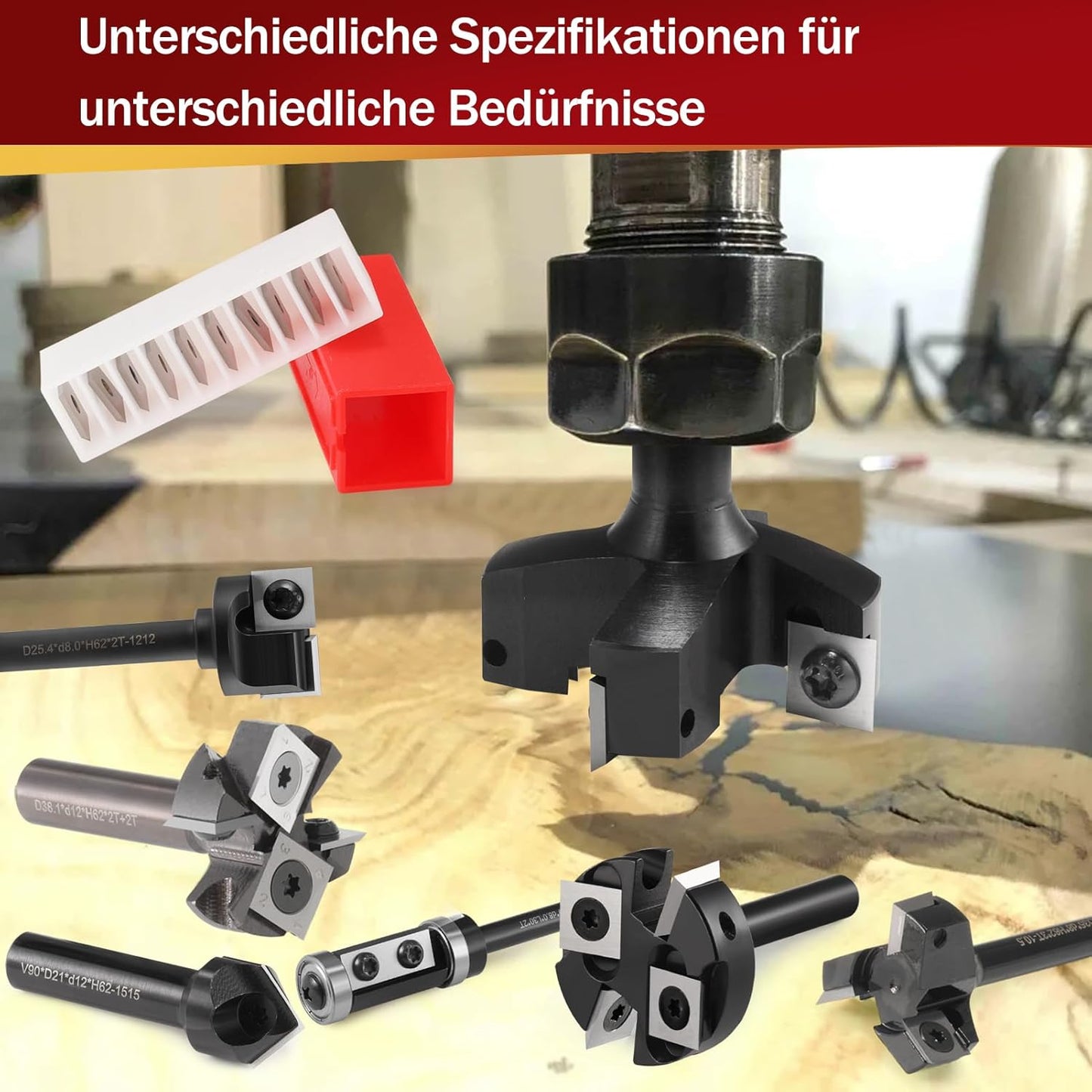 Planfräser mit 10 austauschbaren Hartmetallmessern, S=12,D=50.8 4 Flöten