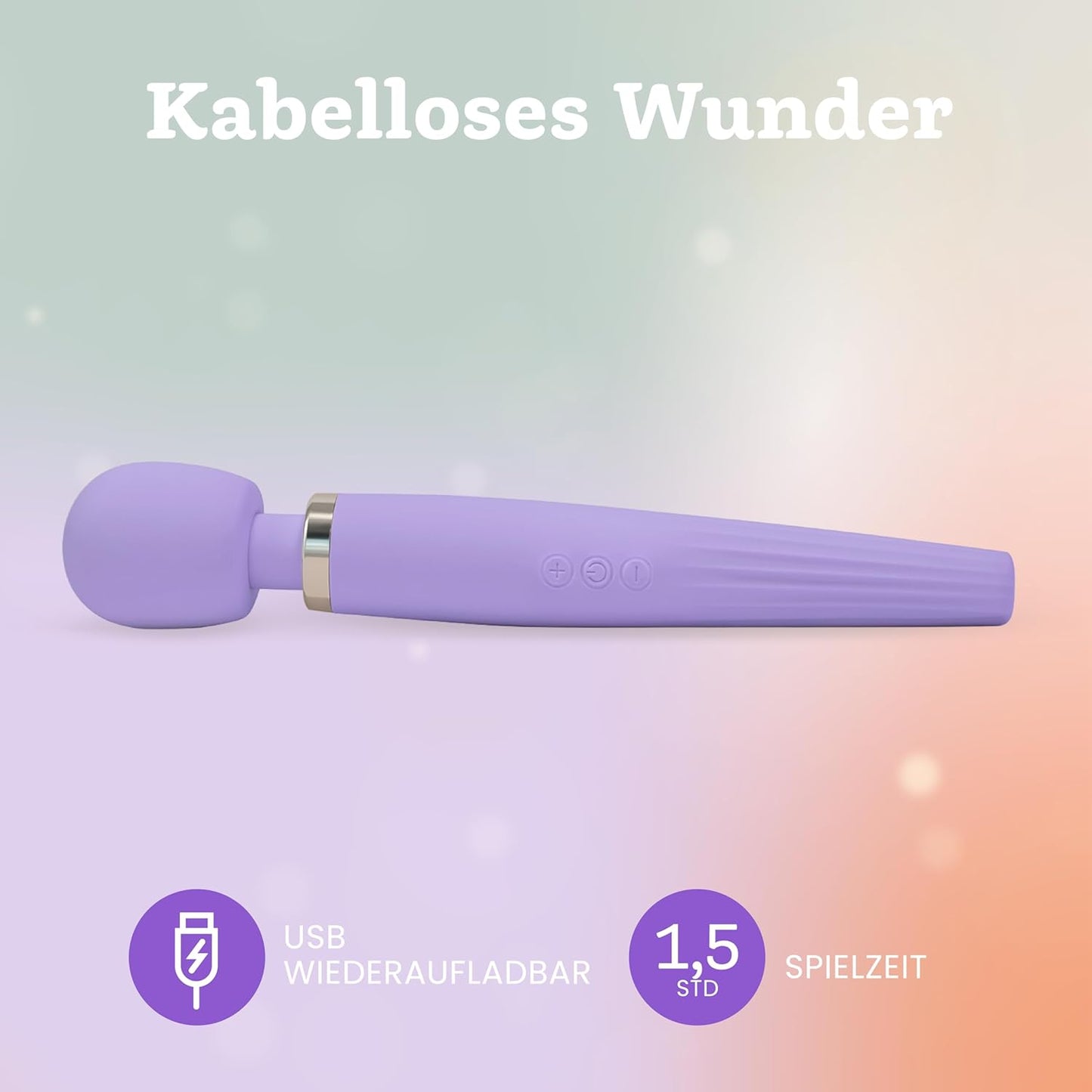 Deluxe Vibrator, duschfest & kabellos mit 5 Modi, Lavendelhauch