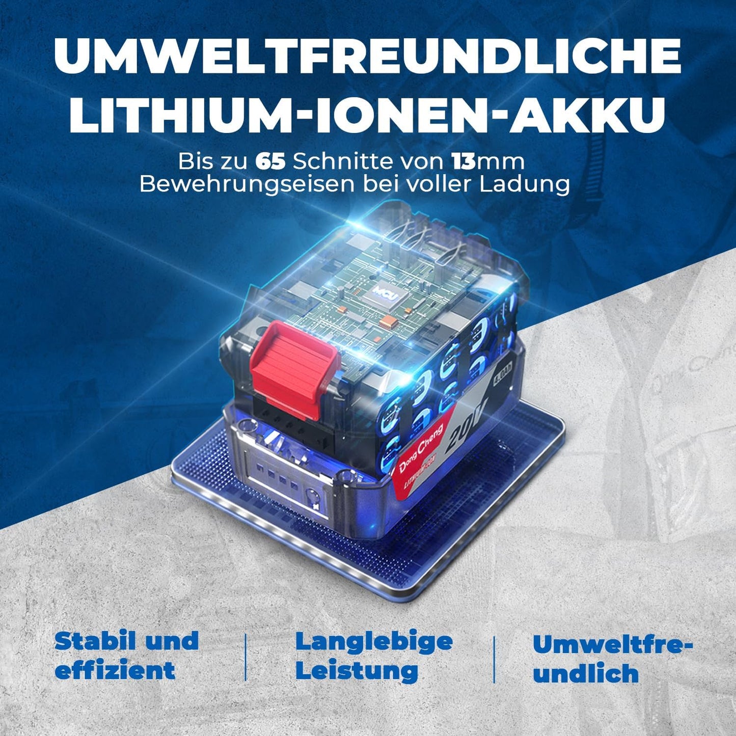 Akku-Winkelschleifer ‎DCSM04-125, 9000 U/min, 1000W Winkelschleifer mit Akku
