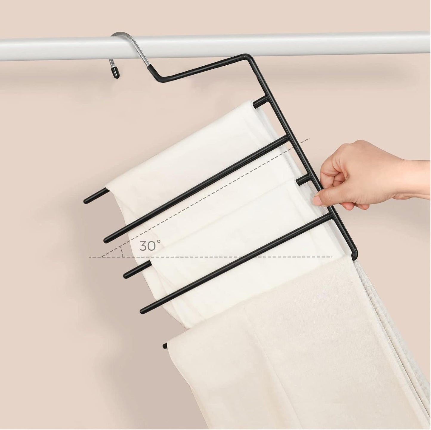 Hosenbügel-Set, 4 Stück, Schwarz