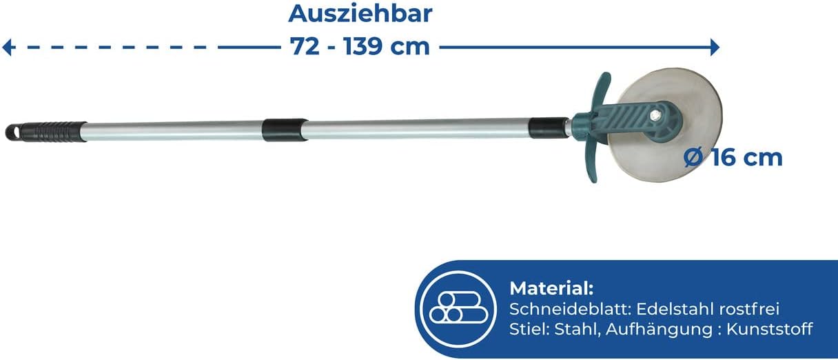 Rasenkantenschneider mit ausziehbarem Teleskopstiel