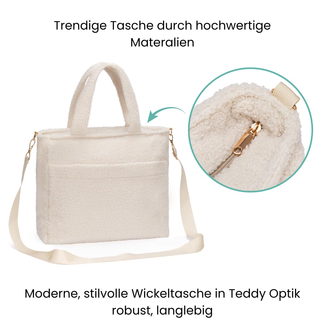 Wickeltasche Teddy Big Exklusiv mit Zubehör, Beige