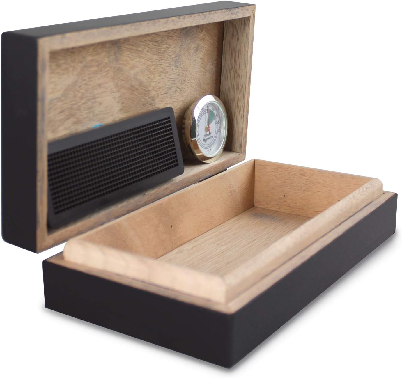 Zigarren-Humidor Box mit Hygrometer und Befeuchter, JK00179