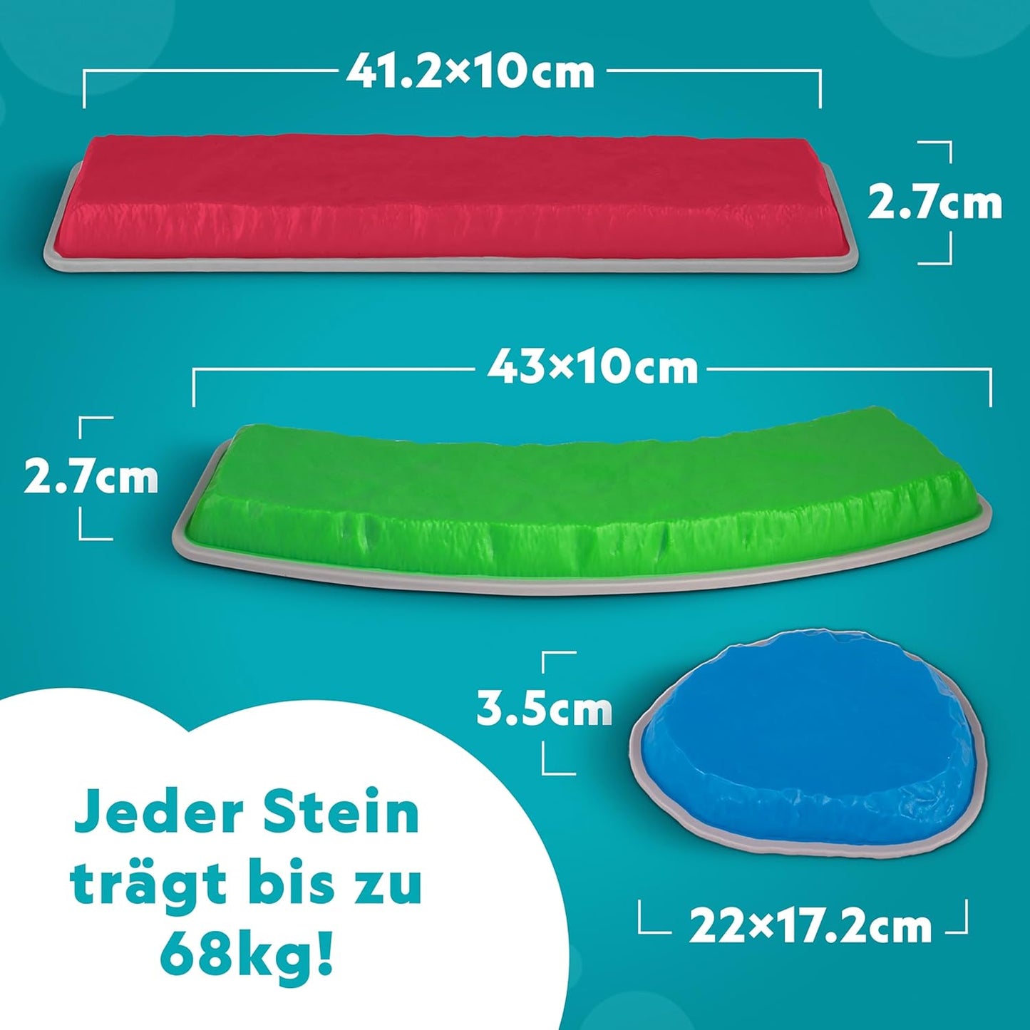 National Geographic Kids Balanciersteine & Balance-Balken, 12-teiliges Hindernisparcours-Set