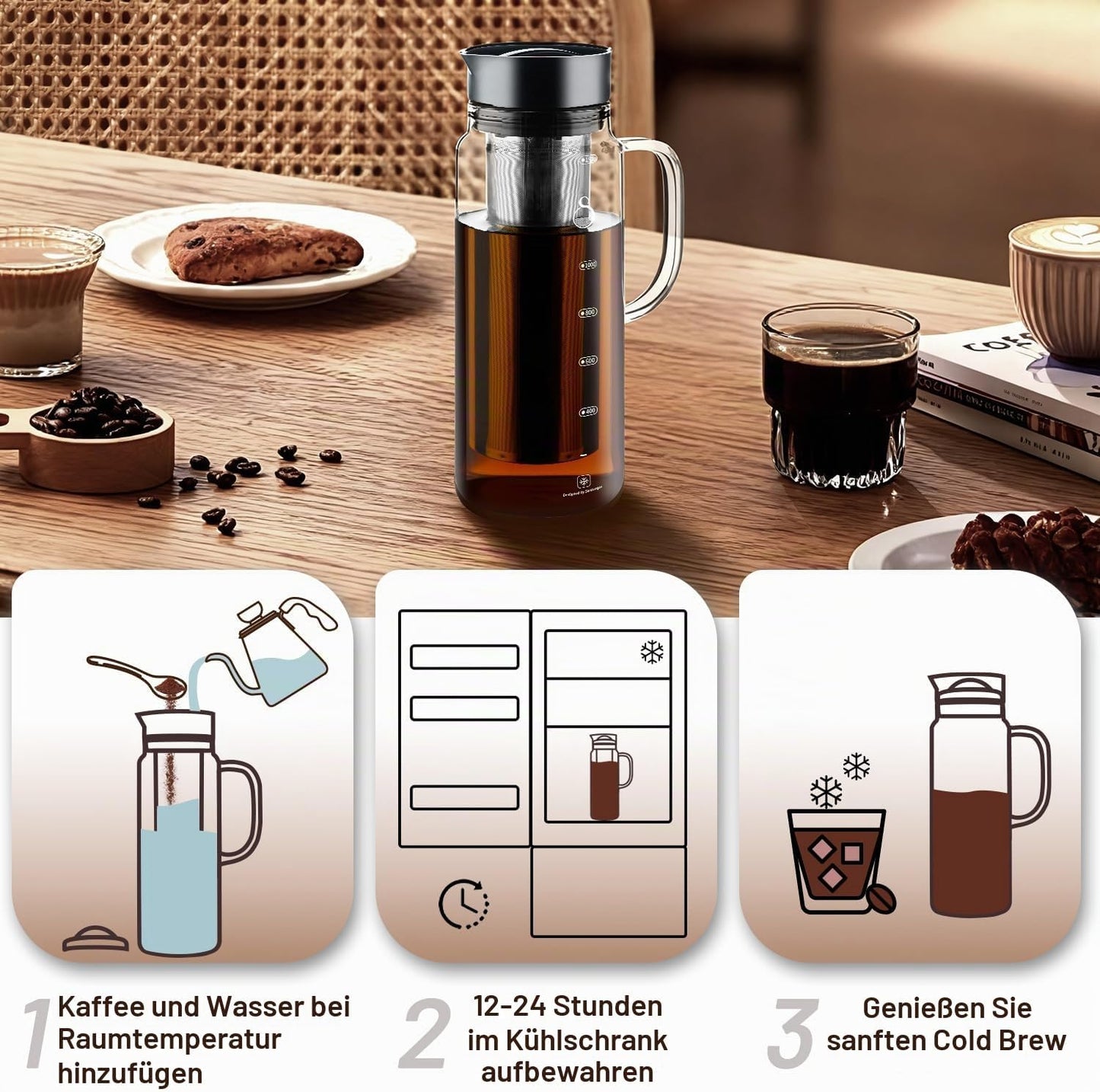 Cold Brew Kaffeebereiter, 1500ml