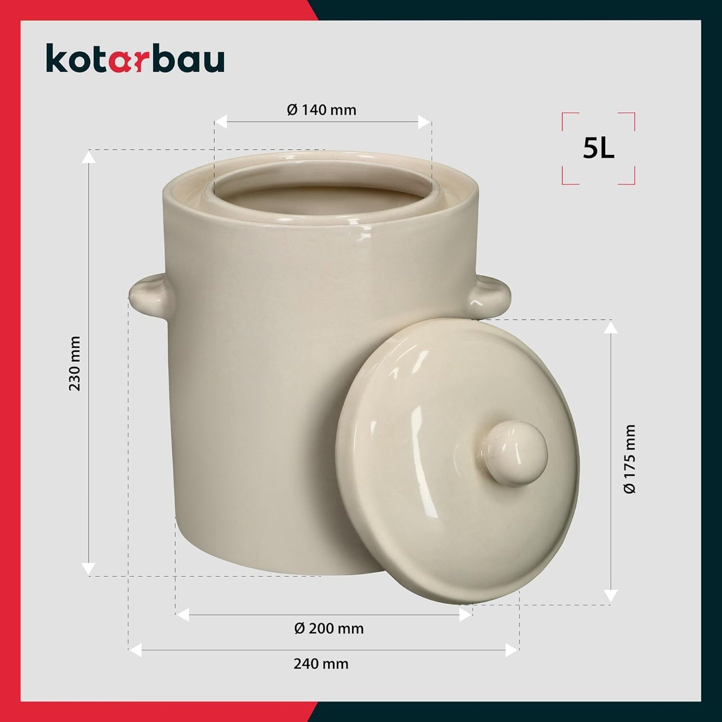 Sauerkrauttopf, 5 L Weiss