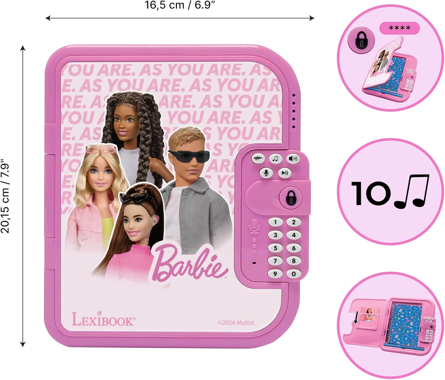 Elektronisches Tagebuch Barbie mit Stift & Notizbuch, Barbie
