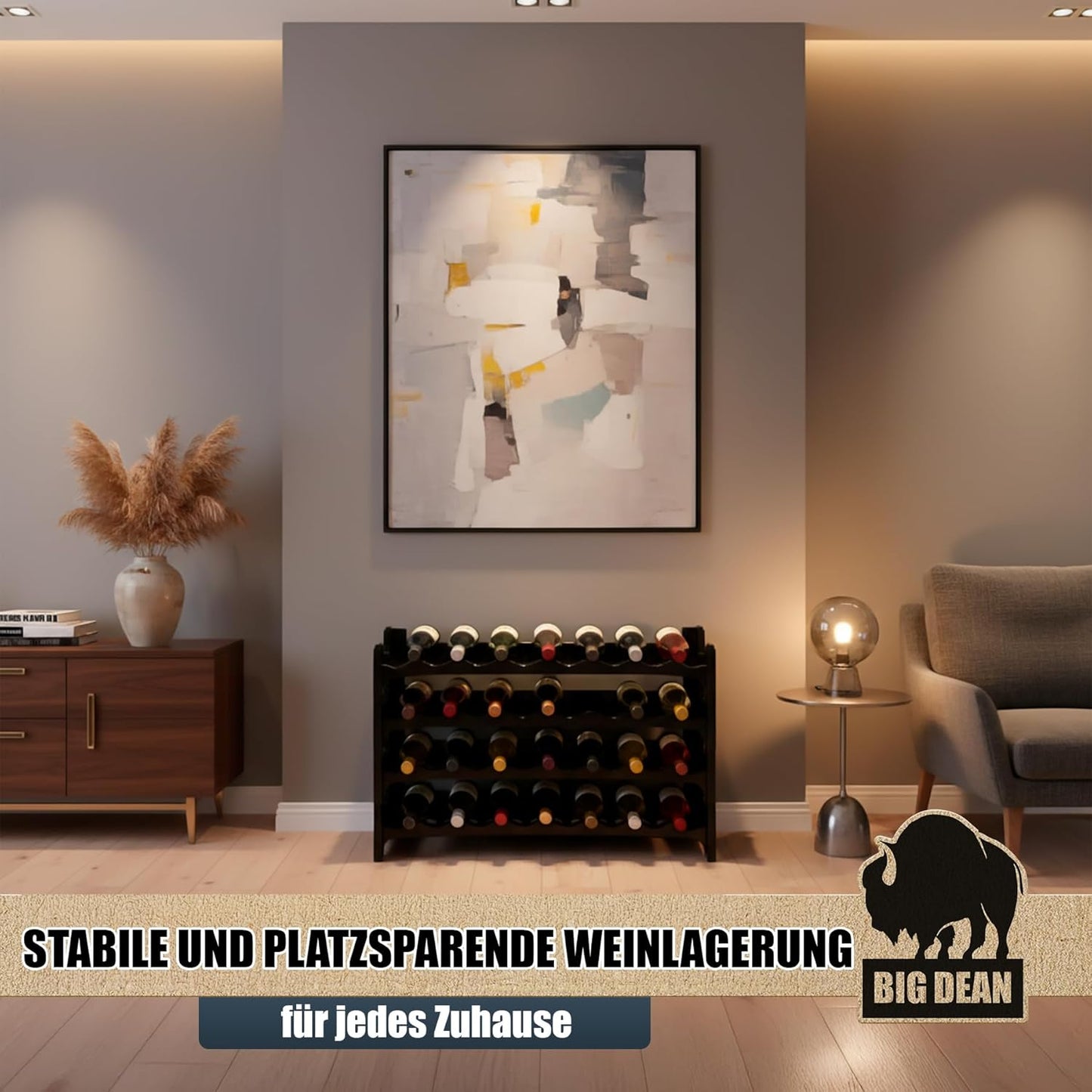 Stapelbares Flaschenregal-System für 24 Flaschen, 4 Stück (24 Flaschen)