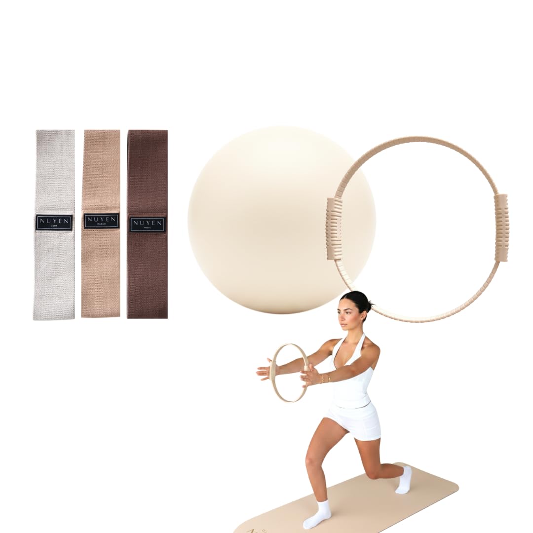 3-teiliges Pilates Set mit Ring, Ball & Booty Bänder