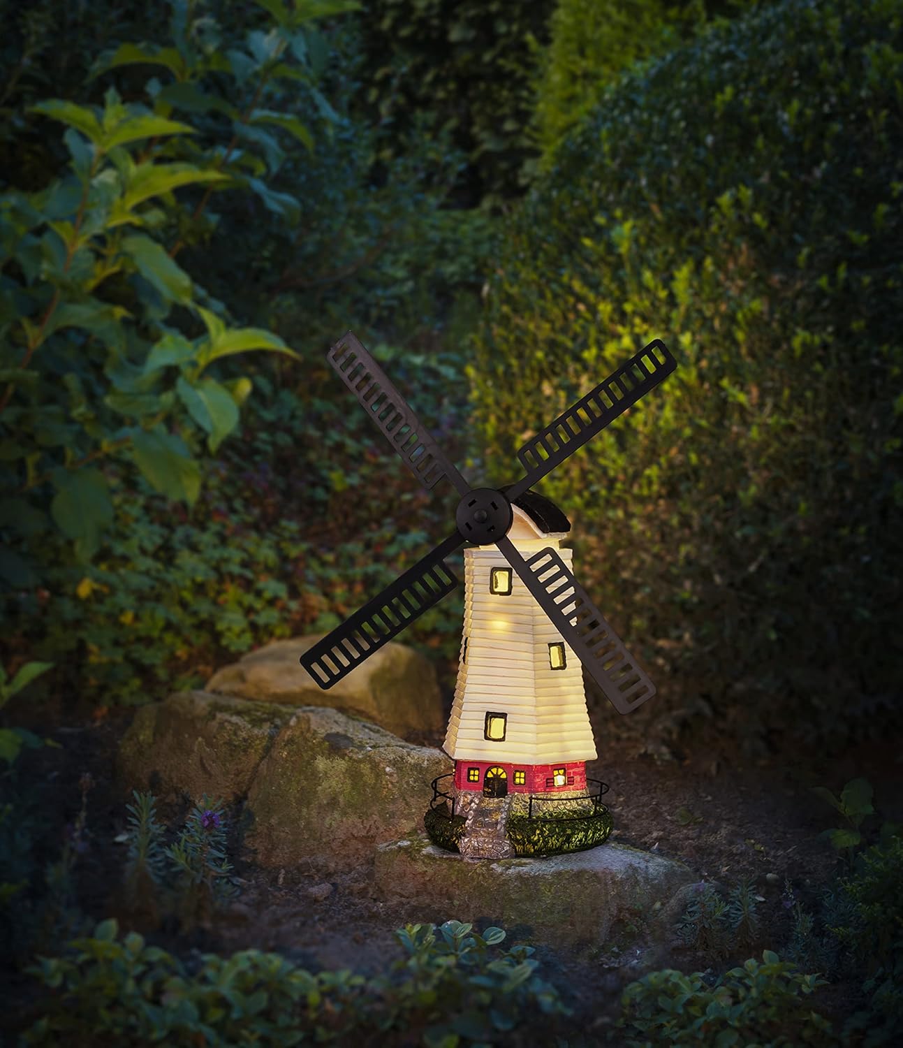 Solar Windmühle für Garten mit LED Licht