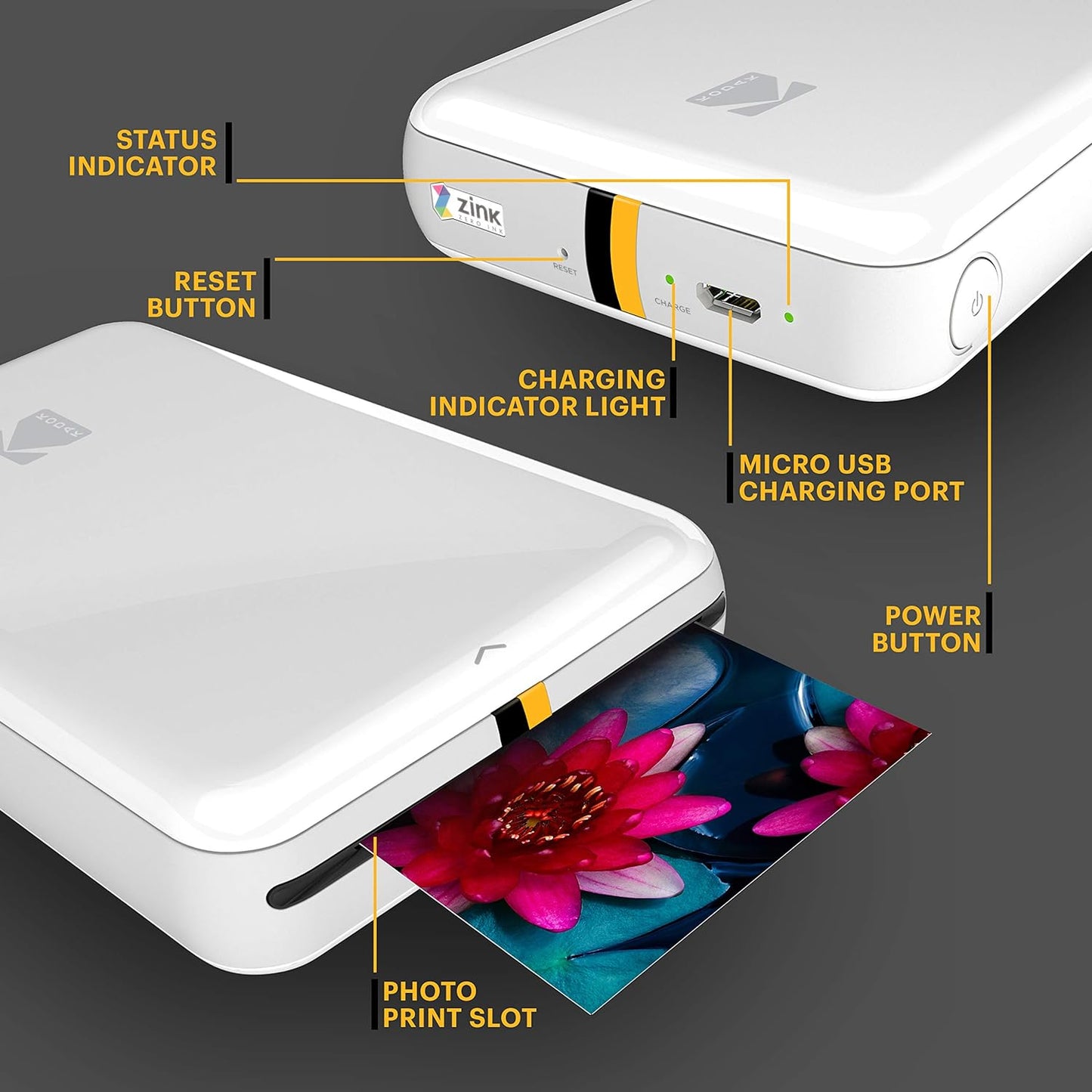 Kabelloser mobiler Fotodrucker, Starterpaket / Weiss
