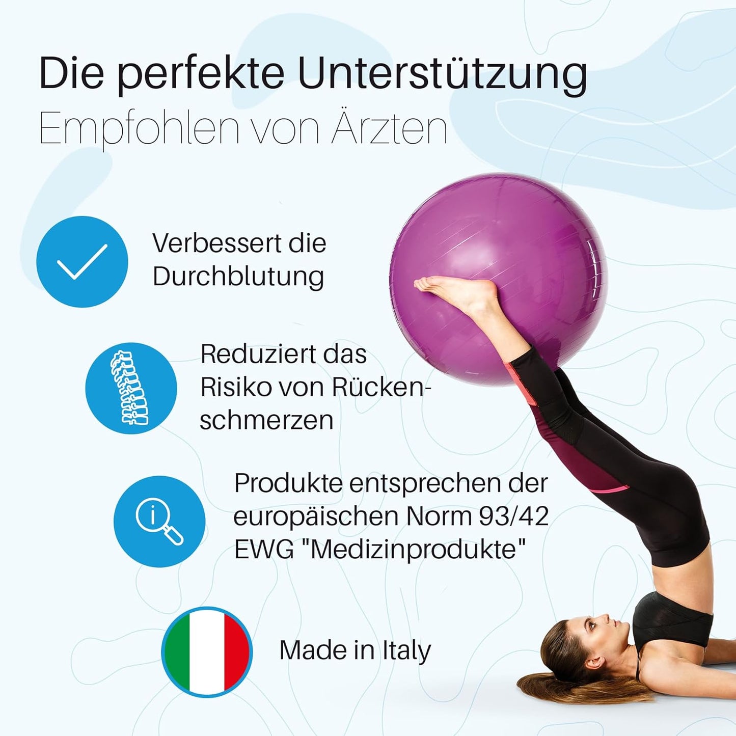 Gymnastikball Standart, Ø 53 cm Silber