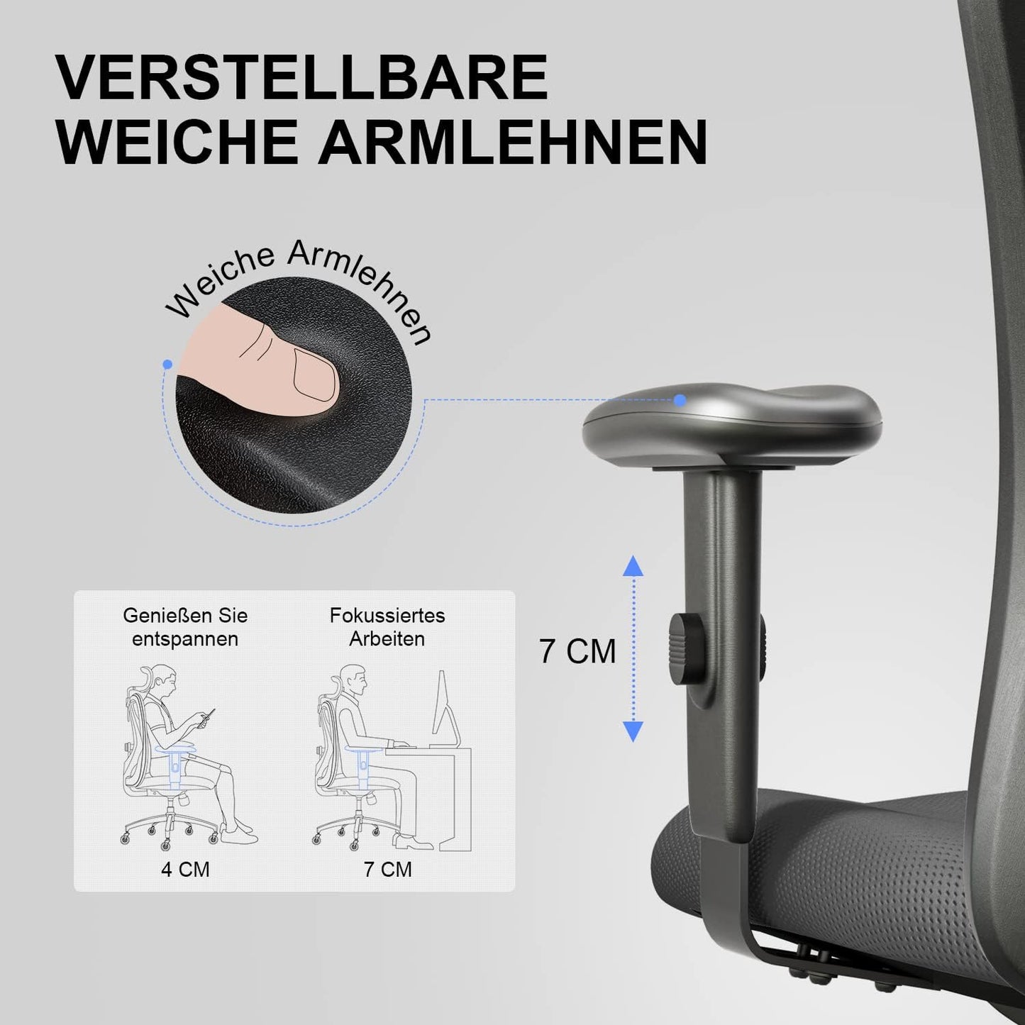 Schreibtischstuhl M18, Schwarz, Upgrade Eisrad