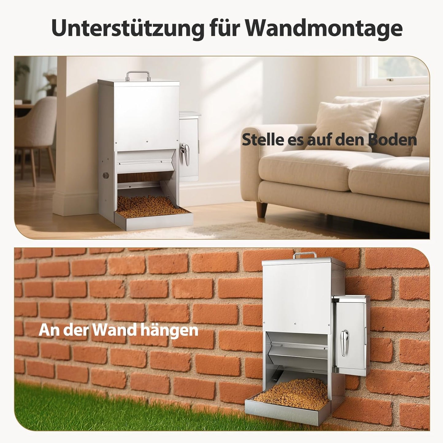 Automatischer Hundefutterspender mit Timer (16L), L