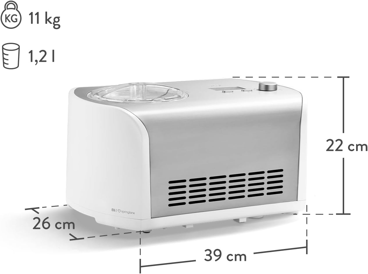 Eismaschine Elli, Eismaschine+ 4 Eisbehälter Mini Grau