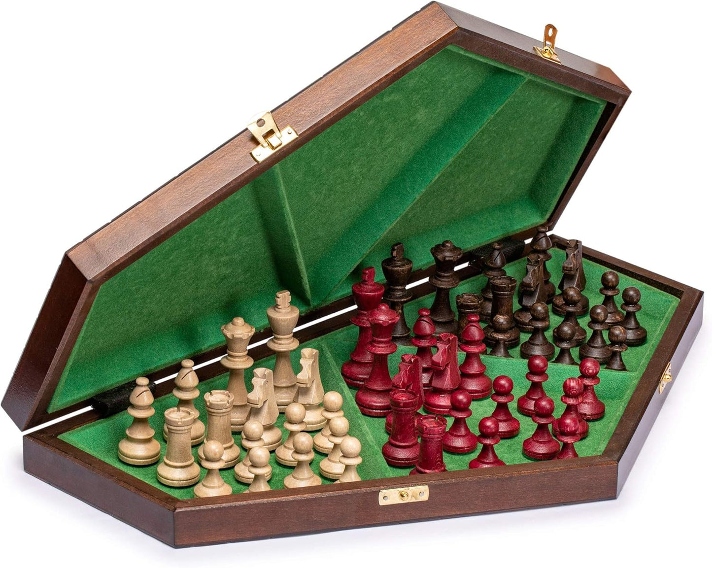 Holz-Schachspiel für drei Spieler, für DREI Spieler – 54 Zentimeter