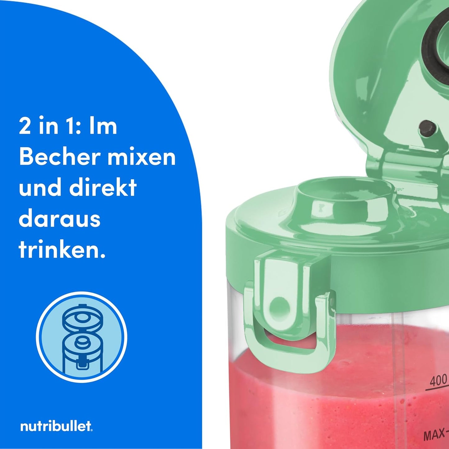 NBP003LG Tragbarer Mini Mixer (475ml), Hellgrün