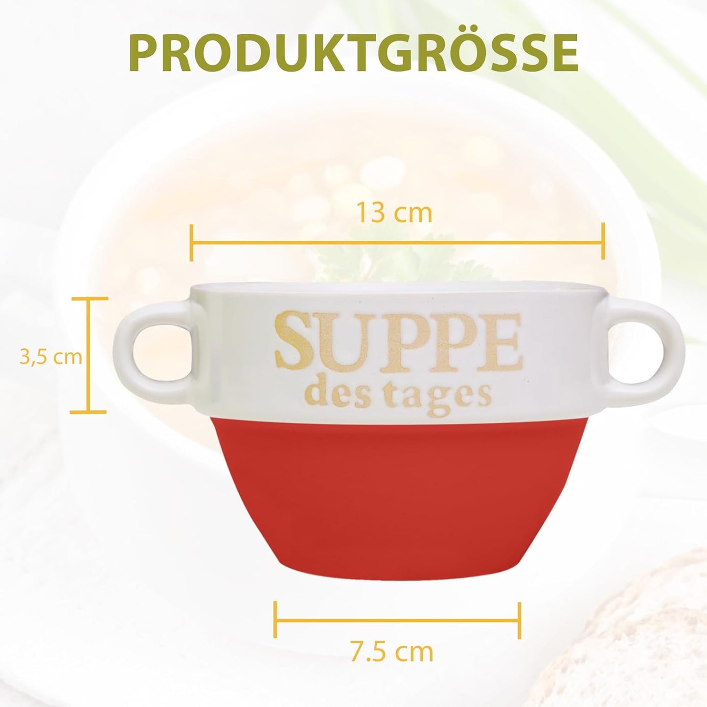 12er-Set Suppentassen, 12 Stück Rot