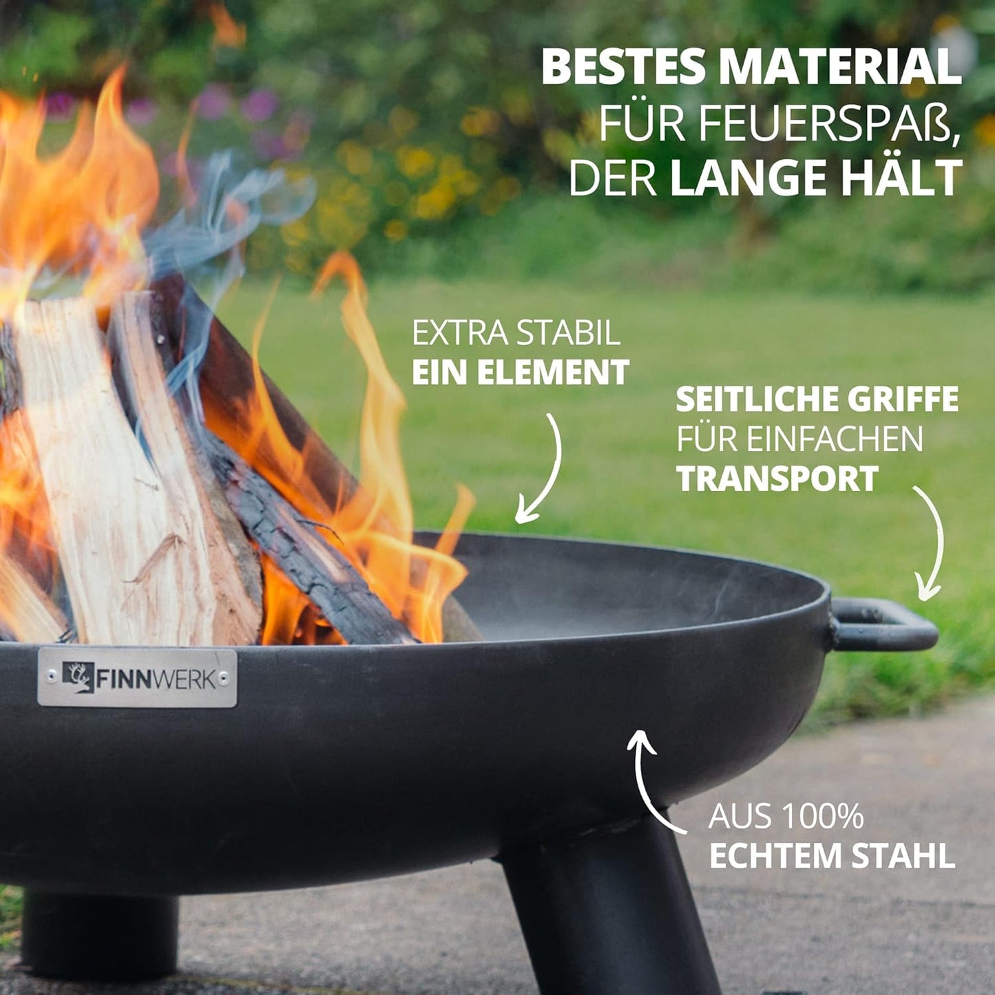 Massive Feuerschale, 60 Feuerschale Schwarz
