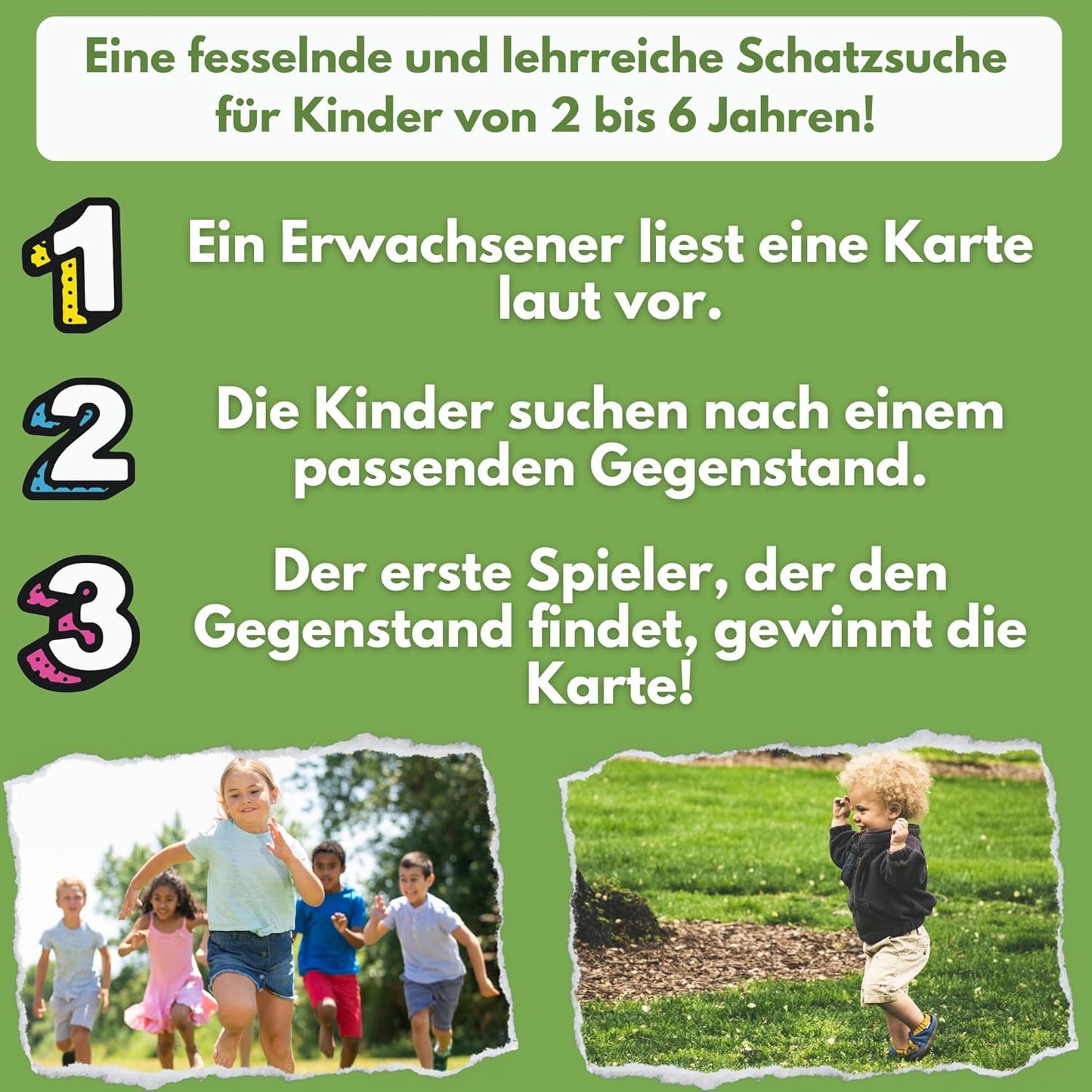 Such- und Entdeckerkarten-Spiel für Kinder ab 2 Jahren, Im Freien