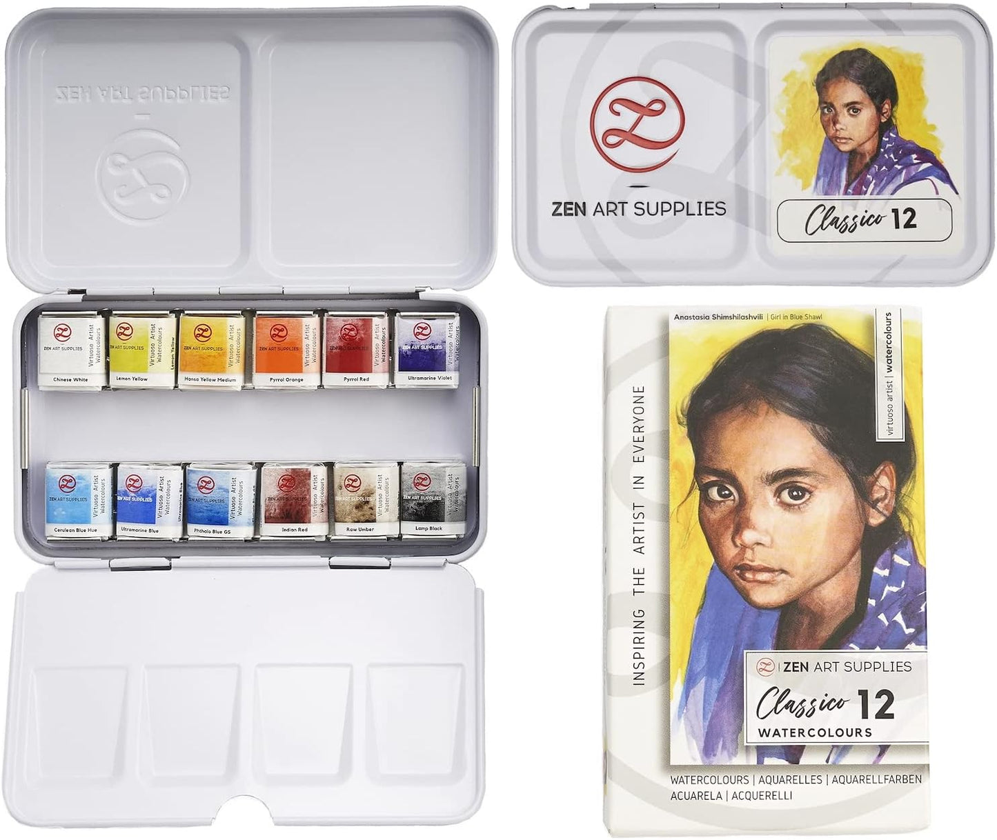 12er-Set Aquarellfarben Classico, Classico 12 Farben