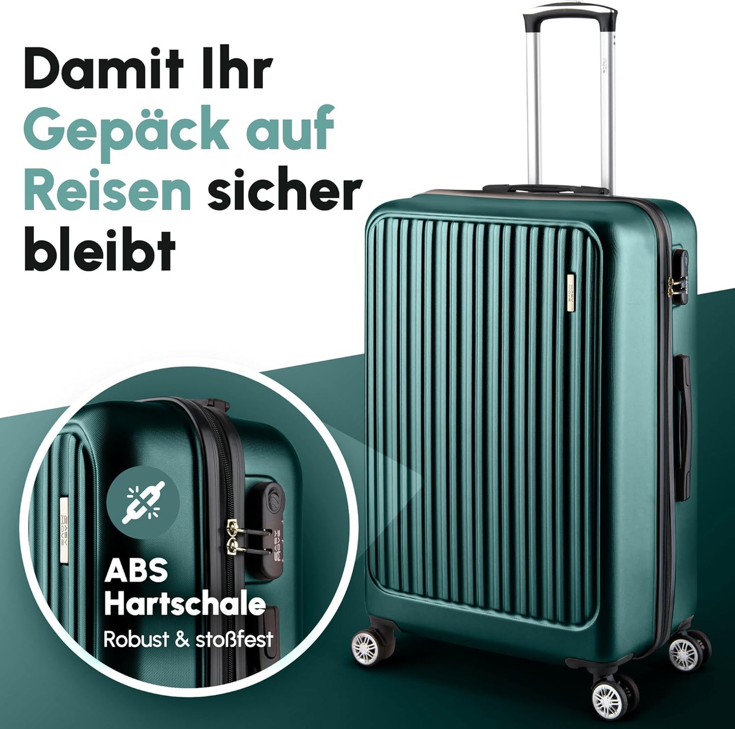 Hartschalenkoffer für Handgepäck, 54cm Dark Green