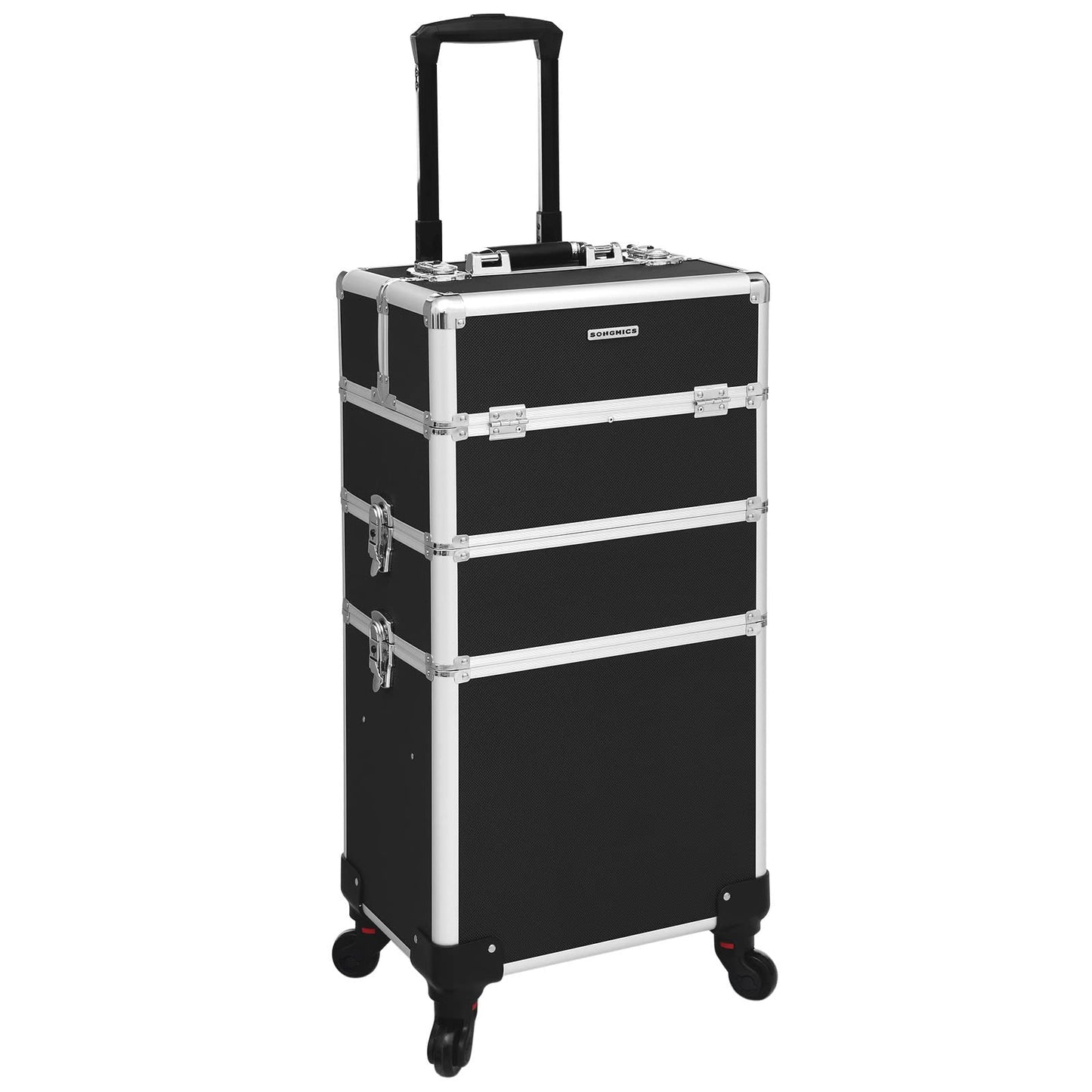 Schminkkoffer mit Trolley, Schwarz 35 x 25 x 69,8 cm