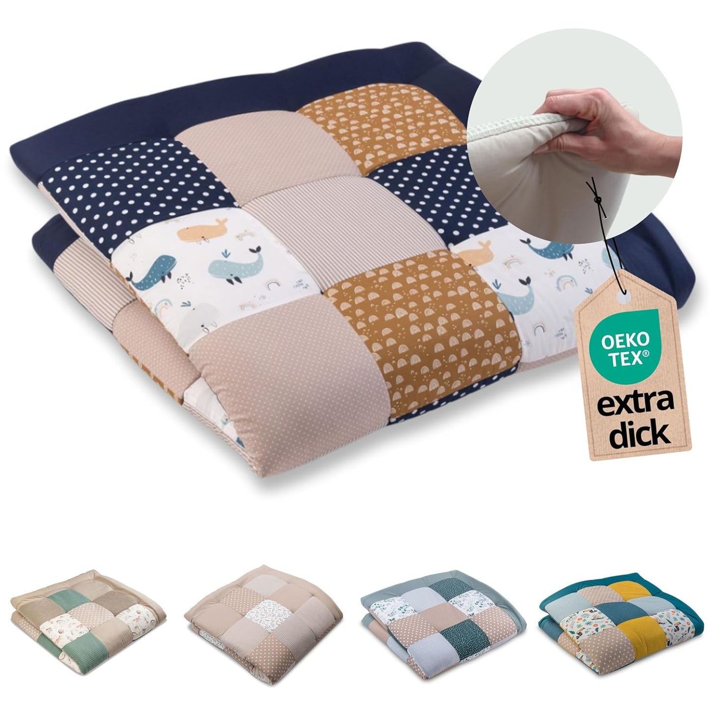 Wale - Krabbeldecke für Baby, Wale