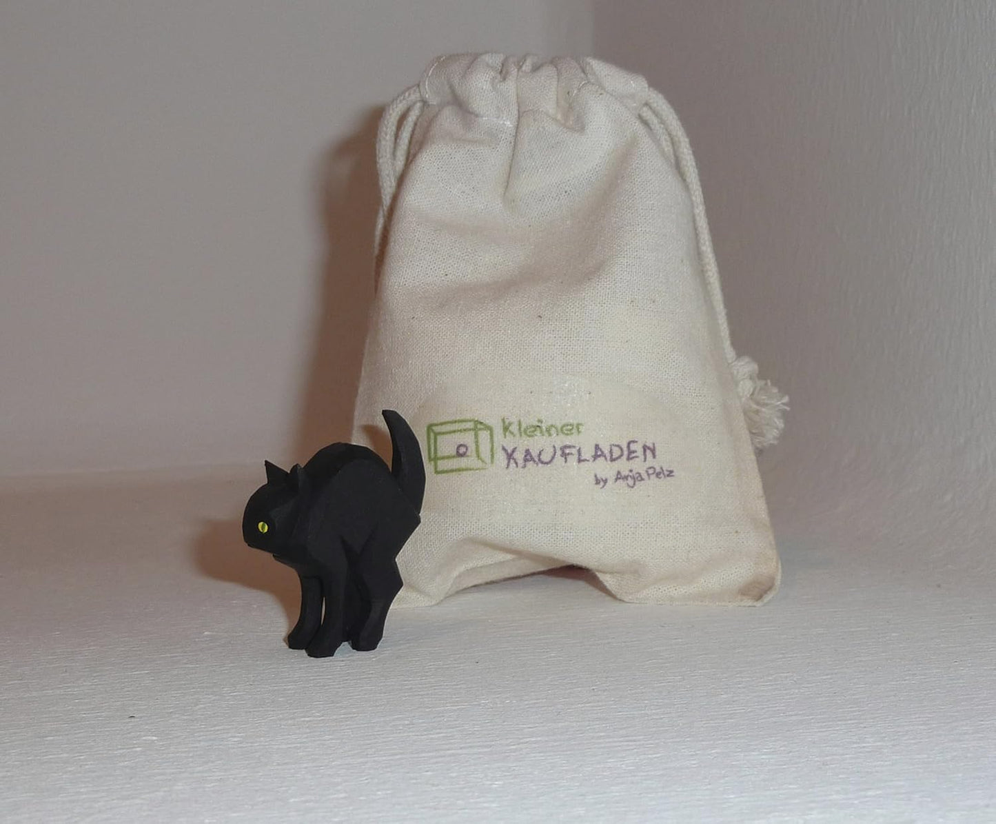 Krippenfigur Katze mit Buckel