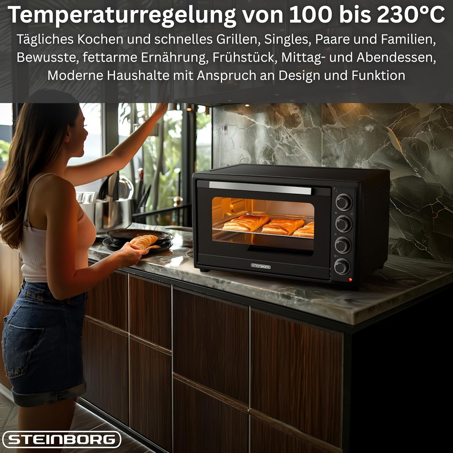 Minibackofen SB-3019 mit Umluft & Drehspiess