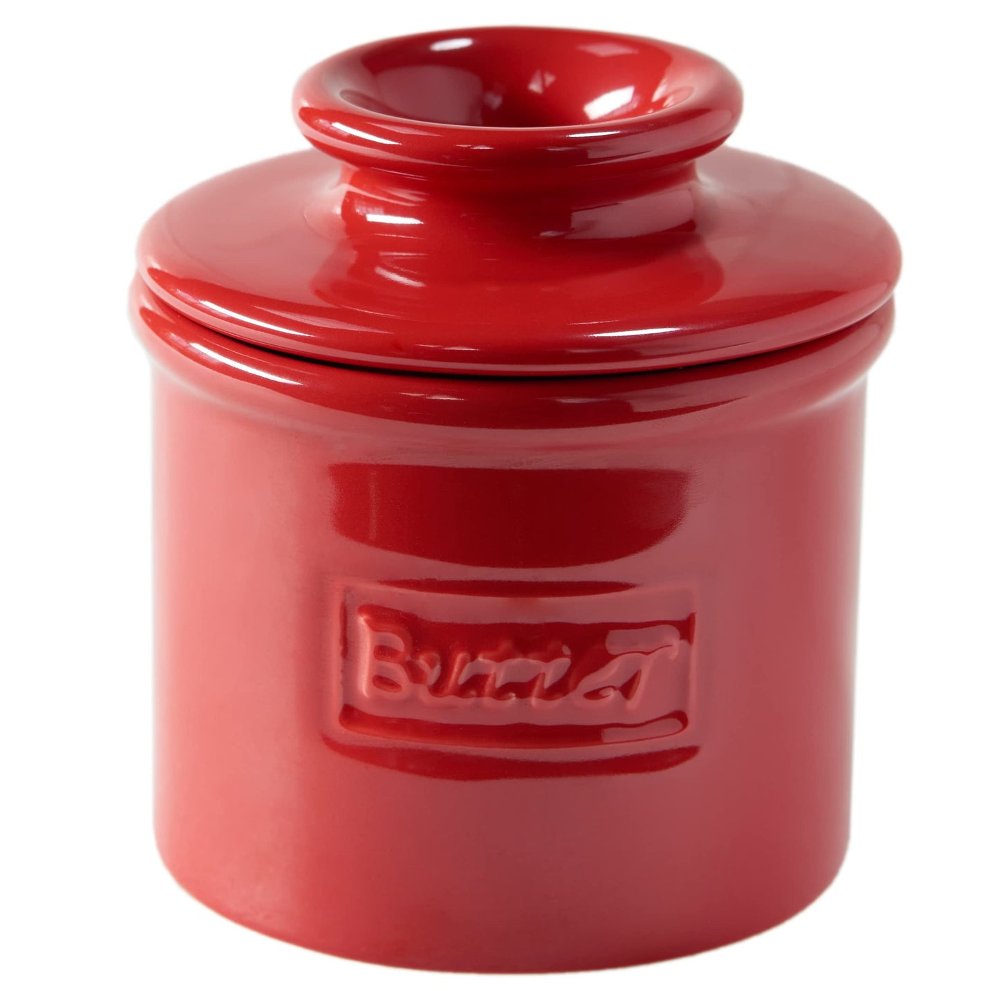 Französische Butterdose mit Deckel, Red